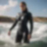 Detailed view of Mystic Majestic wetsuit showcasing its sleek design and advanced material technology.