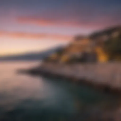 Stunning view of Nafpaktos seaside villa at sunset