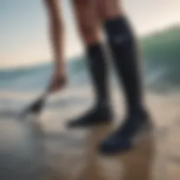 Elegant neoprene surfing socks with innovative design