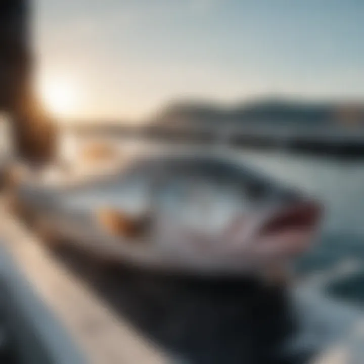 Freshly caught fish on a boat deck