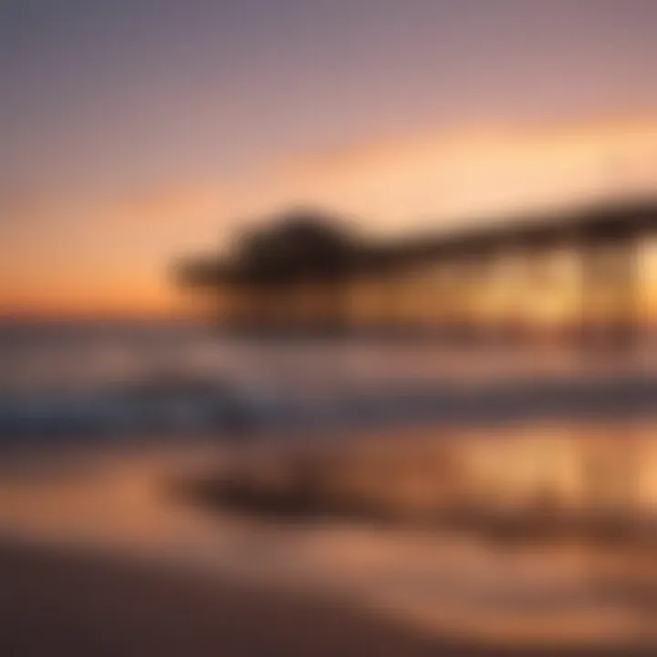 Pier at Sunset with Silhouettes