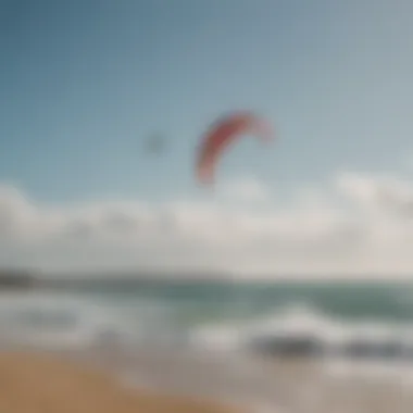 Panoramic View of Kitesurfers in Action at Melbourne Beach