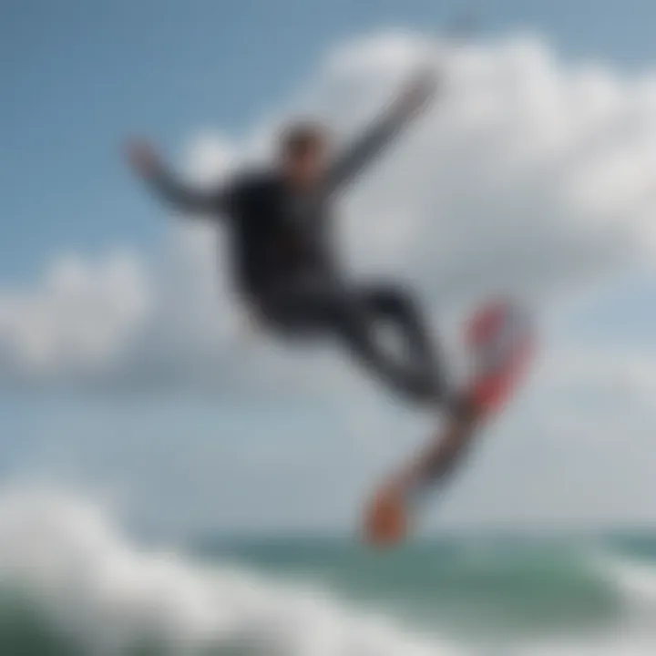 Expert kitesurfer executing a perfect jump