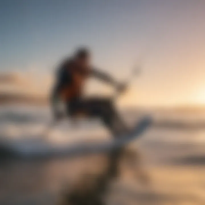 A vibrant kitesurfer riding the waves at Playa del Sol