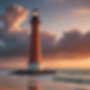 Majestic Lighthouse at Ponce Inlet Park The Majestic Ponce Inlet Lighthouse against a Vibrant Sky