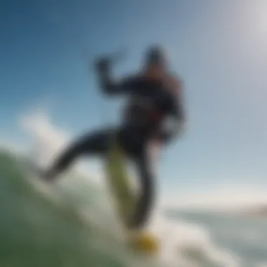 Expert kitesurfer riding the waves with precision