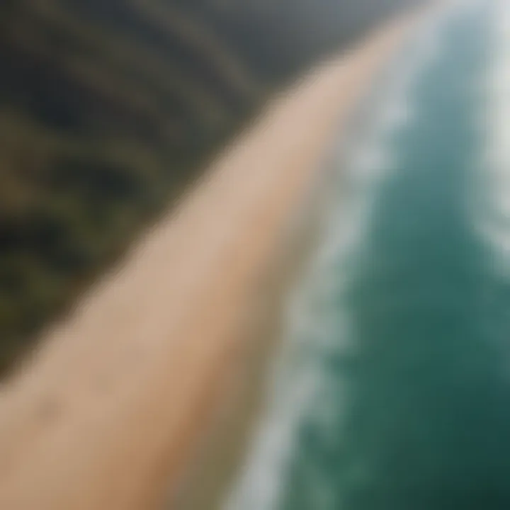 Aerial view of pristine kitesurfing location