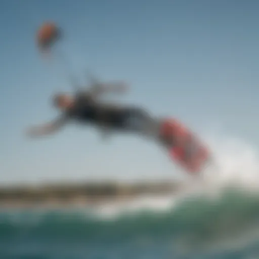 Kiteboarder executing a perfect backroll maneuver