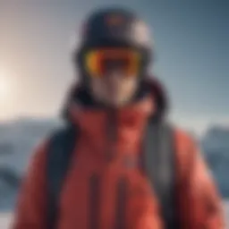 Sleek Red Bull Ski Jacket on Snow