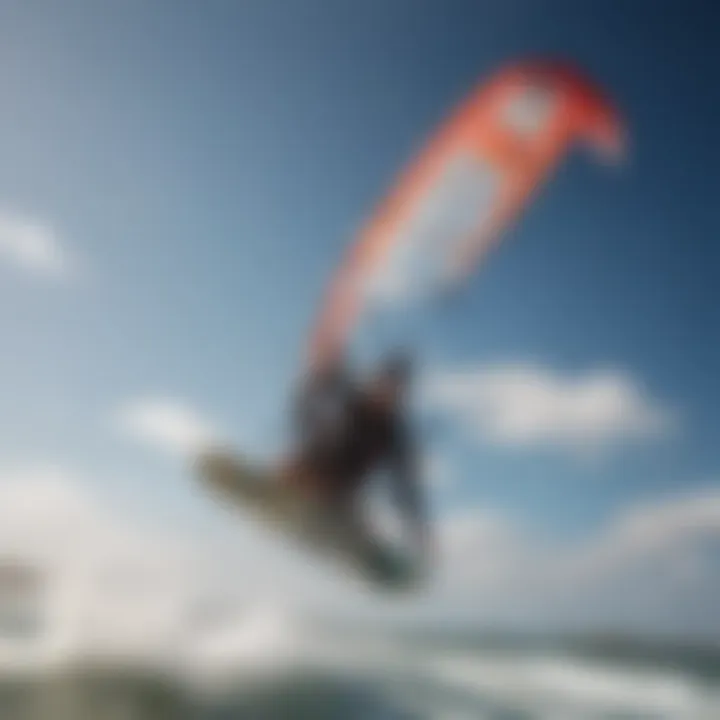 Kiteboarder harnessing the power of the wind for a thrilling ride