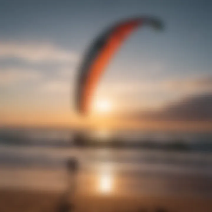 Silhouettes of kitesurfers at sunset with the modular bar system enhancing their experience