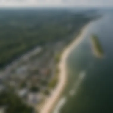 Aerial view of Saugatuck showcasing local weather patterns