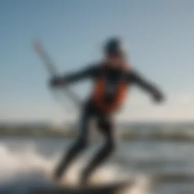 Kiteboarding in Saugatuck: Navigating Waves with Radar Insights Kiteboarder navigating waves informed by radar forecasts