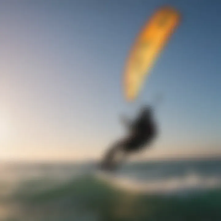 A kiteboarding instructor demonstrating safety practices