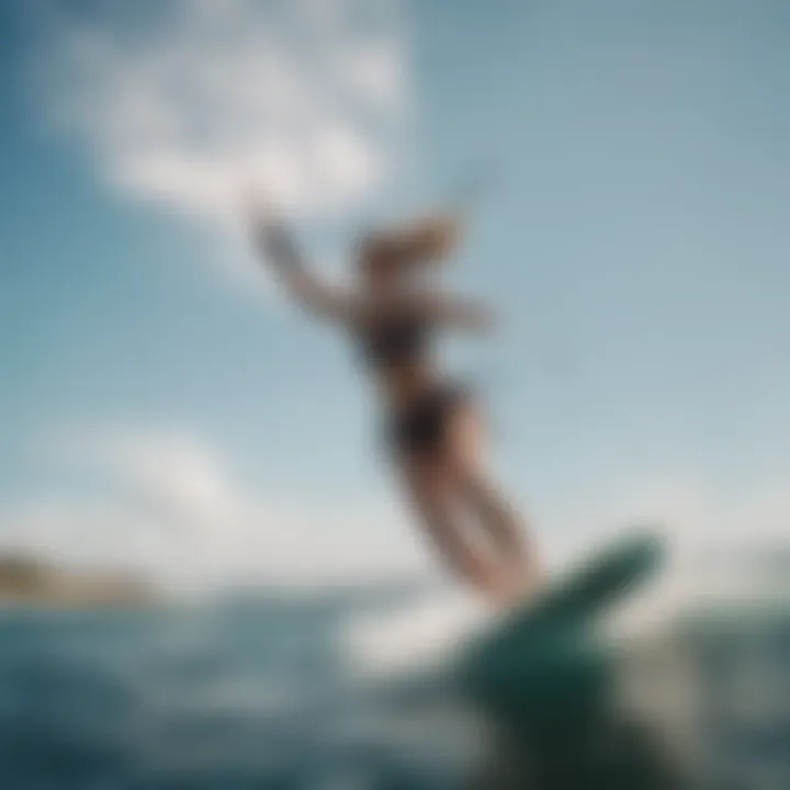 Kitesurfing scene featuring athletes in Sensi Graves Swimwear