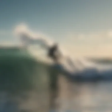 Surfer catching a wave at Shell Point Beach