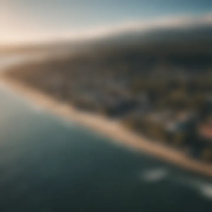 Aerial view of Shelton, WA coastline