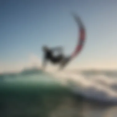 Silhouette of a kitesurfer mastering the waves