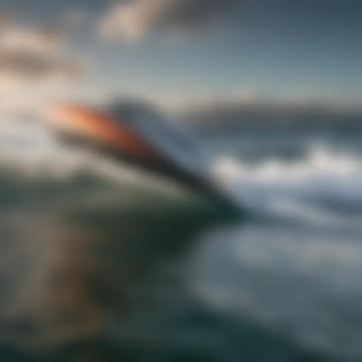 Close-up of sleek and futuristic jetfoil surfboard design