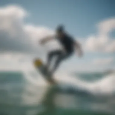 Sleek Kitesurfing Board in Action