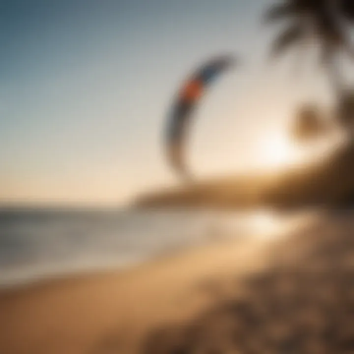 Sleek and modern kite design against a picturesque beach backdrop