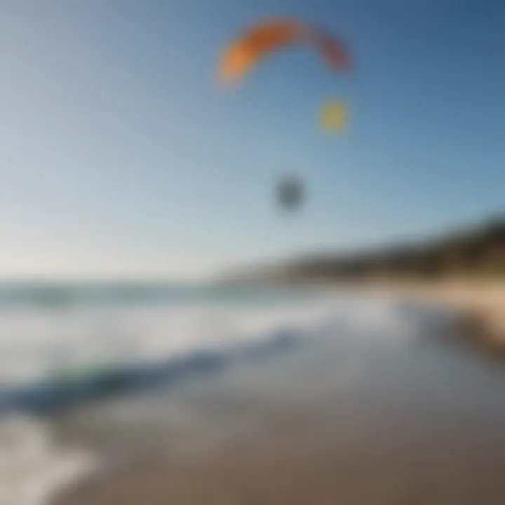 A group of kitesurfers enjoying a day out with slingwings at a beach