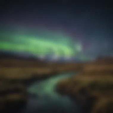 Spectacular Northern Lights Display Over Icelandic Landscape