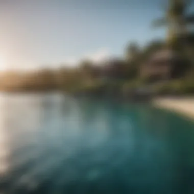 Infinity pool overlooking the turquoise waters of Fiji