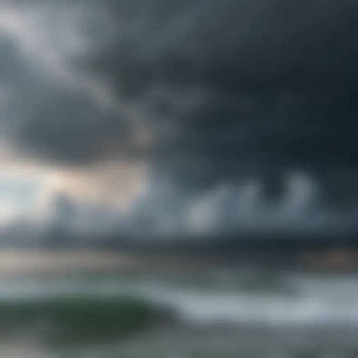 Storm clouds forming over the Florida coastline