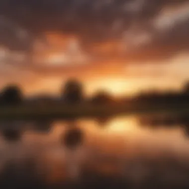 Sunset Glow Reflecting on Whitney TX Landscape