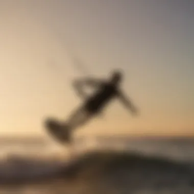 Sunset Silhouette of Kite Surfer