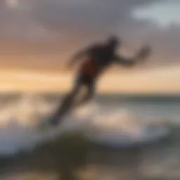 Kitesurfer riding the waves at Sunset Surf Motel