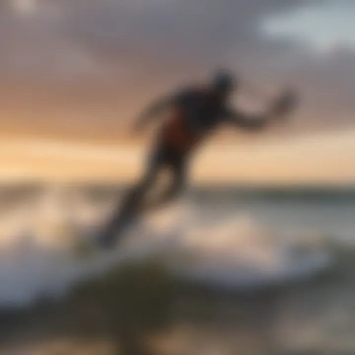 Kitesurfer riding the waves at Sunset Surf Motel