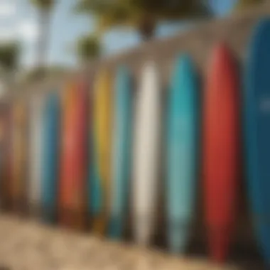 Surfboards lined up at Playa Cabarete