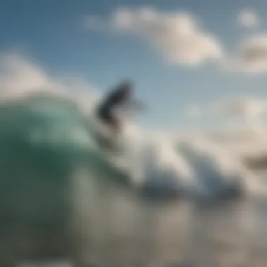 Surfers riding the waves under the refreshing beach winds at Cocoa Beach