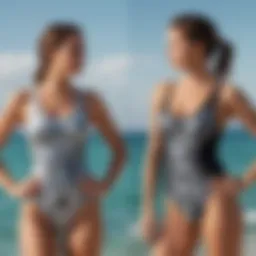 Tank top one-piece swimsuit showcasing innovative designs