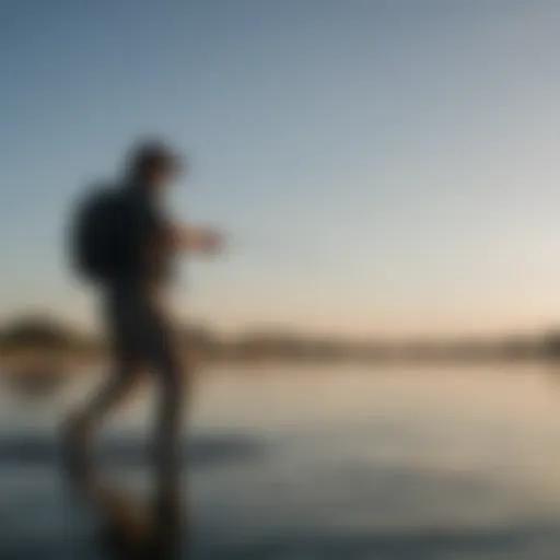 Angler casting fishing line in Texas City