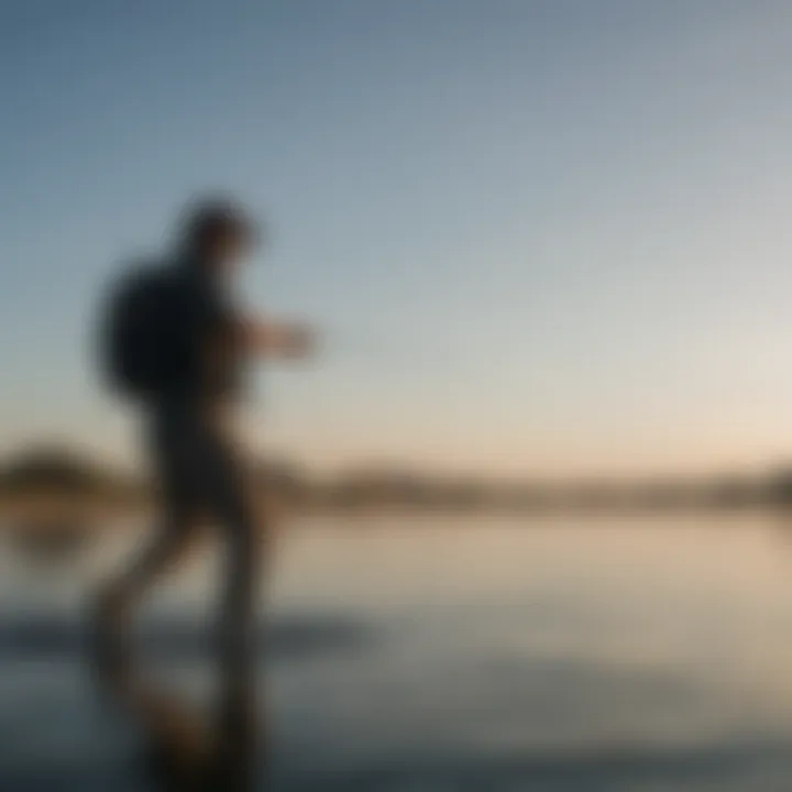 Angler casting fishing line in Texas City