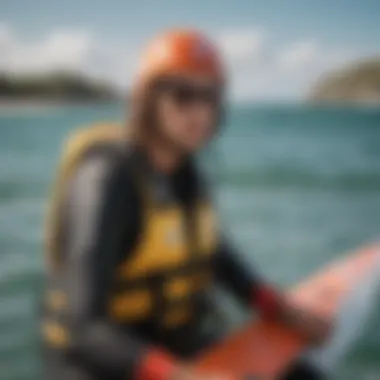 Group discussion among windsurfing enthusiasts, focusing on the evolving perceptions of safety gear