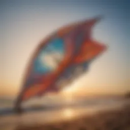 A close-up view of a mega kite showcasing its intricate design and structure