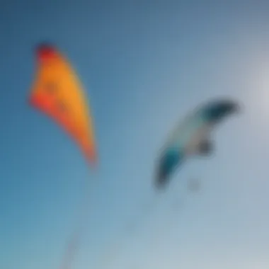 A side-by-side comparison of small kites used for kitesurfing and kiteboarding.