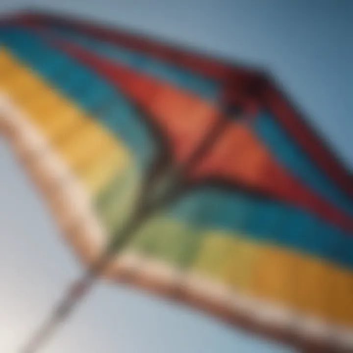 Close-up of a well-maintained used kite showcasing its fabric and stitching