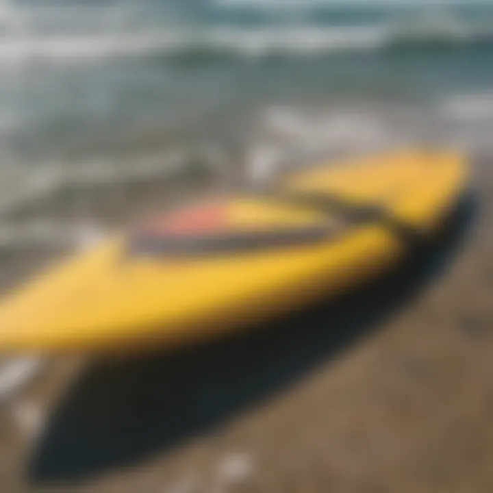 Close-up of Naish surfboard design highlighting materials and innovation