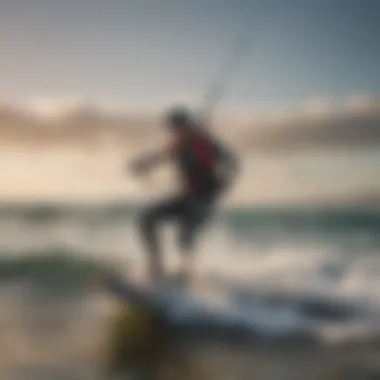 Smart leash technology in action during kitesurfing