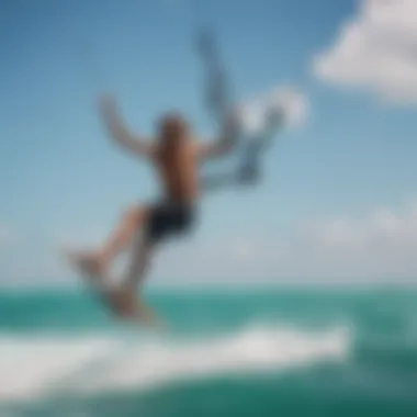 Kiteboarder performing daring stunts in the Key West waters