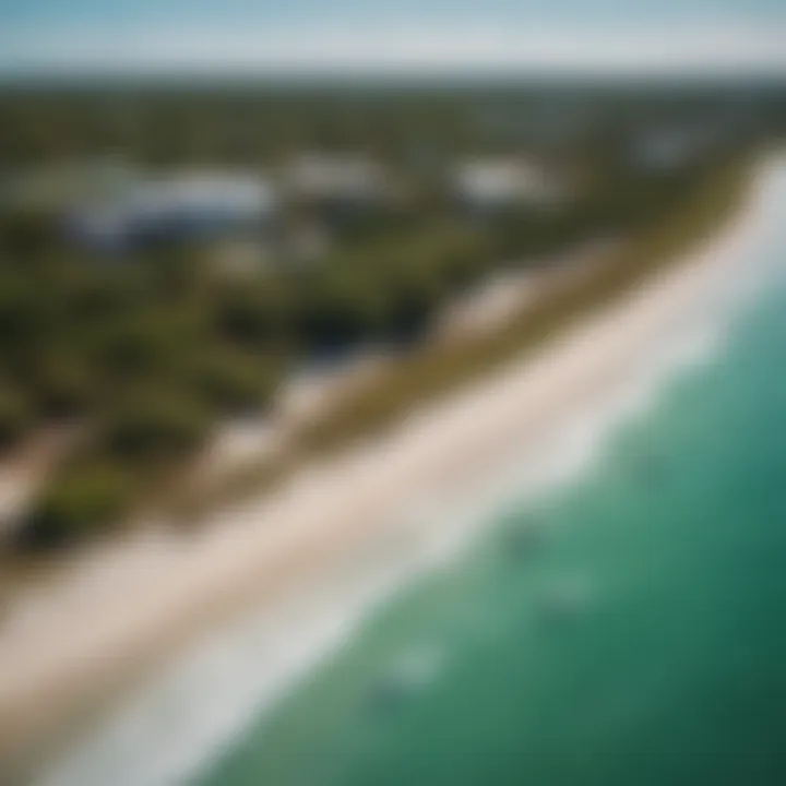 Aerial view of Key West kiteboarders in perfect harmony with nature