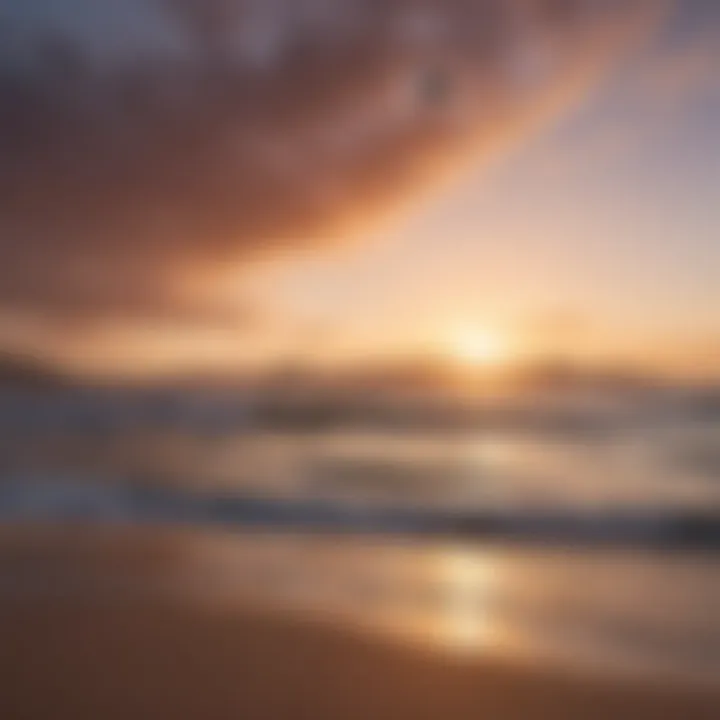 A local Baja beach with vibrant sunset, perfect for kitesurfing