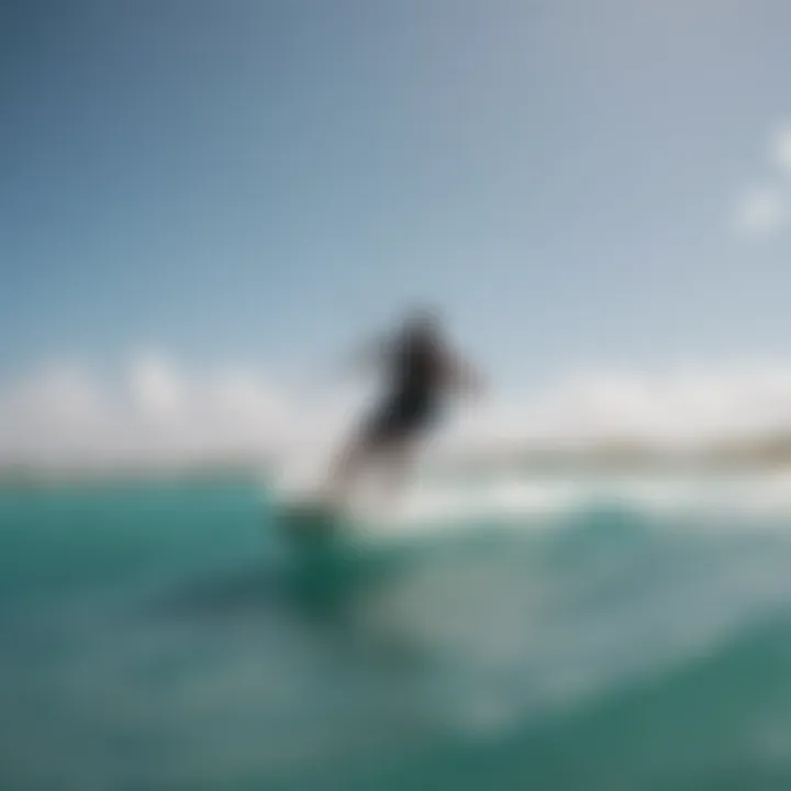 Expert surfer executing a flawless kitesurfing maneuver in Tulum