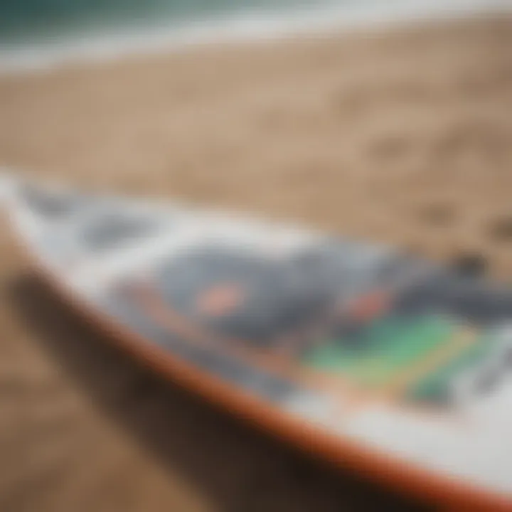 Close-up of twintip kiteboarding board design