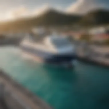 Ferry approaching the dock in St. Maarten